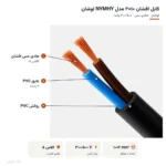 کابل افشان ۱۰×۲ مدل NYMHY لوشان